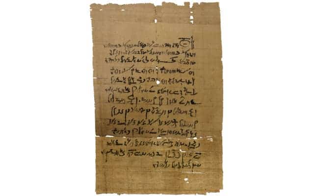 One of the papyri found near the Ancient temple of Tebtunis, located in the northern part, or lower Egypt [Via ]