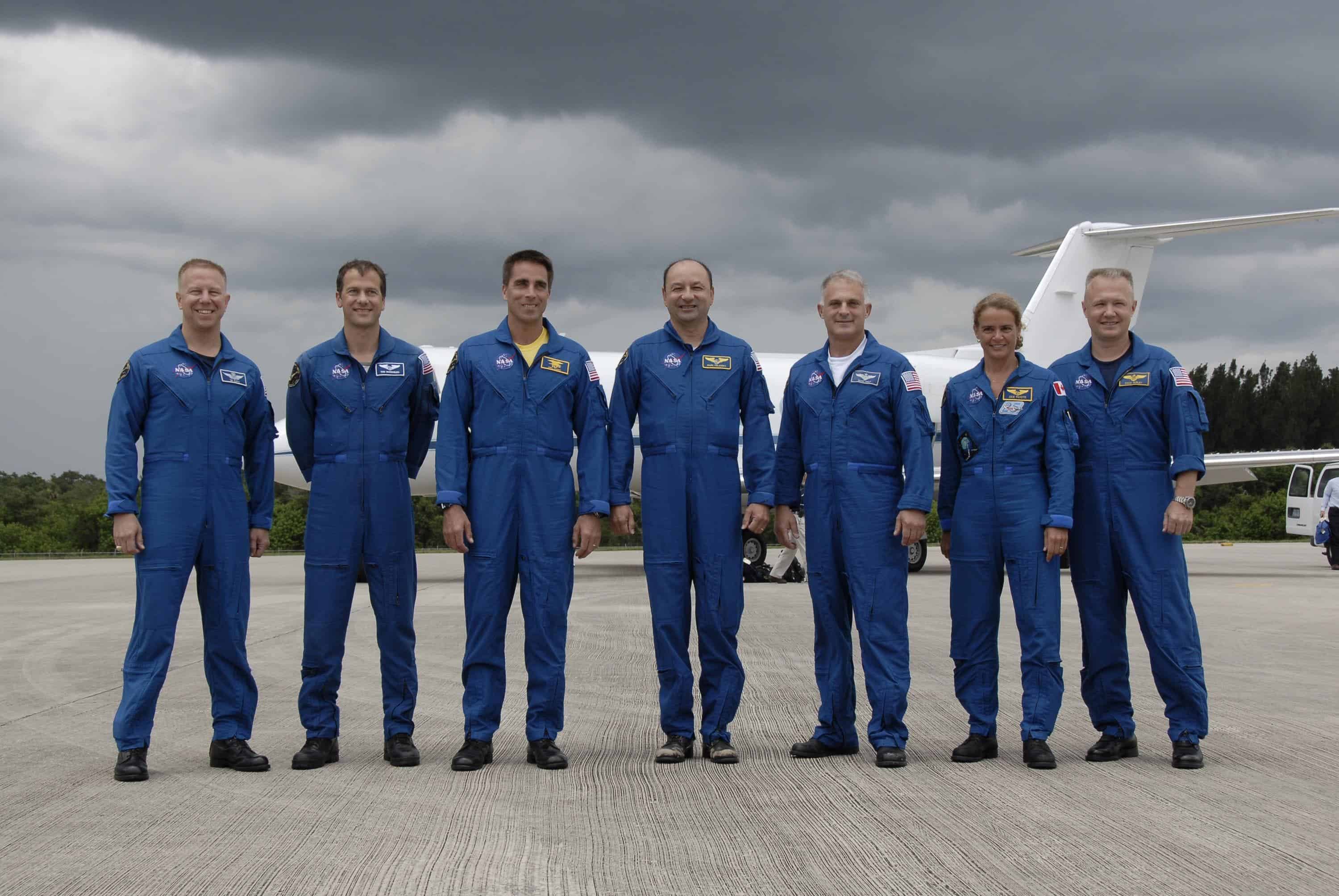 After arriving at NASA's Kennedy Space Center in Florida to prepare for space shuttle Endeavour's July 11 launch on the 29th assembly flight to the International Space Station, the STS-127 crew members pose for a final photo before leaving the Shuttle Landing Facility. Image credit: NASA/Kim Shiflett