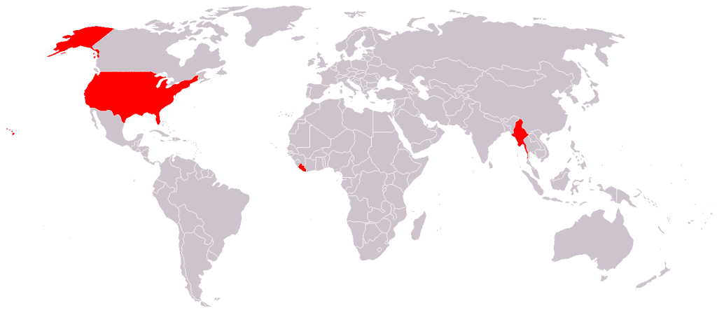 Countries without metric system.