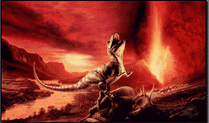 Dinosaur extinction ocean of lava