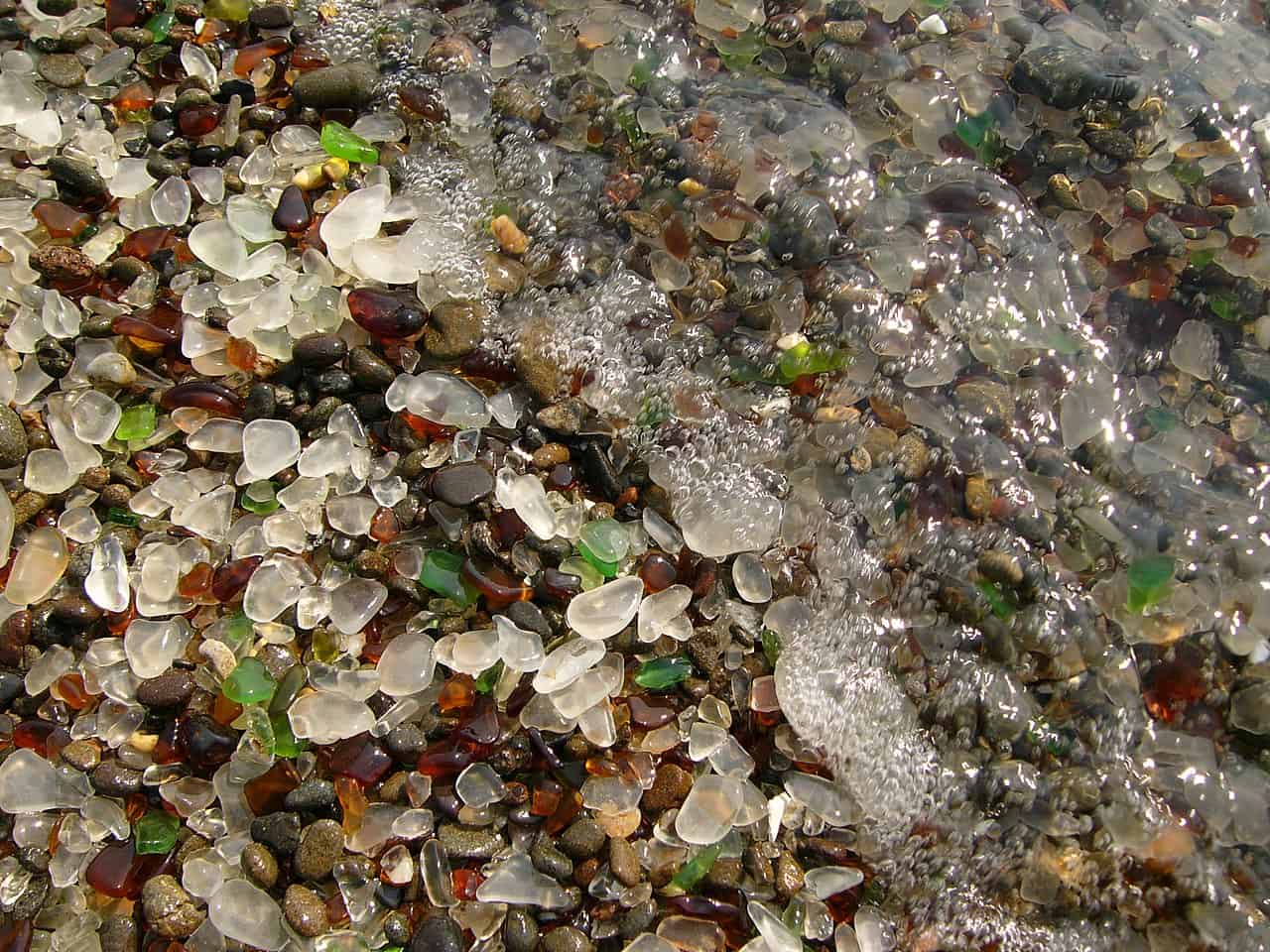 glass pebbles in california