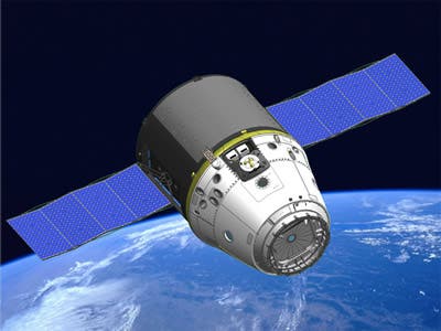 Artists conception of SpaceX's Dragon spacecraft in orbit. (c) NASA