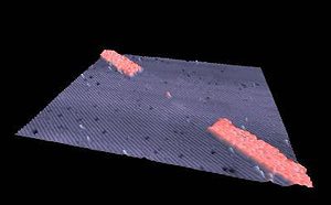 3D perspective of a single-atom transistor. (C) RC Centre for Quantum Computation and Communication, at UNSW.