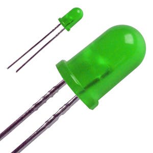 A typical light emitting diode, captioned here only for illustrative purposes. Not the actual LED used in the presently discussed research. 