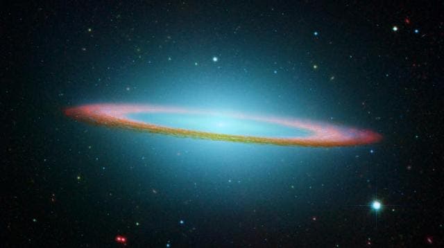 Combined visible and infrared images of the Sombrero Galaxy. Infrared: NASA/JPL-Caltech/R. Kennicutt (University of Arizona), and the SINGS Team Visible: Hubble Space Telescope/Hubble Heritage Team