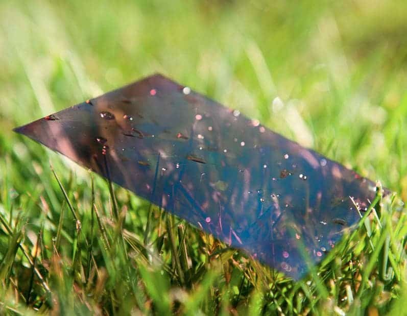 A team of researchers led by Georgia Tech's Bernard Kippelen has developed the first completely plastic solar cell, as seen captioned above exposed to humidity and oxygen. (Credit: Virginie Drujon-Kippelen)