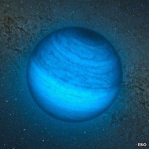 Artist's impression of the "rogue planet" CFBDSIR2149 discovered in the AB Doradus group of moving stars. (European Southern Observatory/AFP)