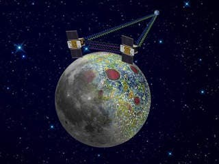 Ebb and Flow chased each other around the moon for nearly a year, peering into the interior. With dwindling fuel supplies, the twin NASA spacecraft are ready for a dramatic finish. Photographer: NASA