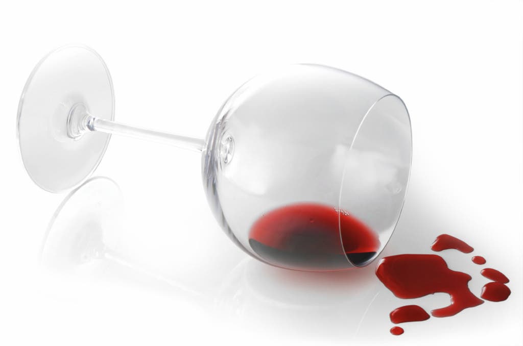 wine glass spill