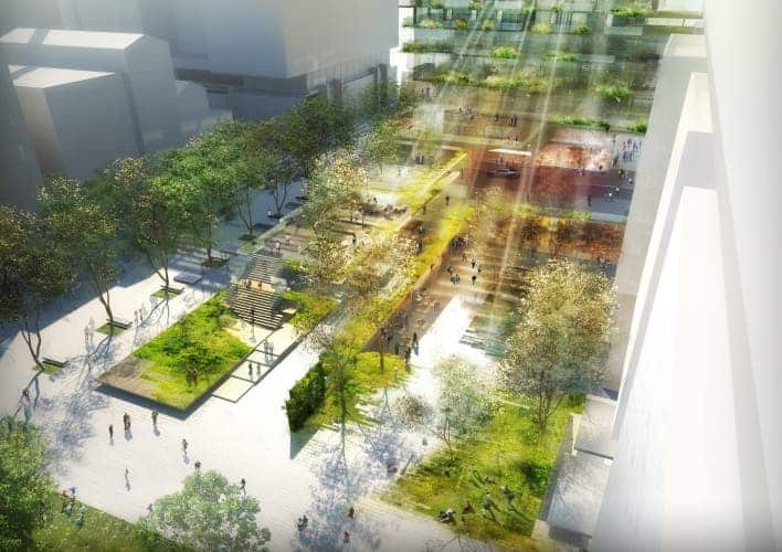 Plans for One Central Park: a vertical garden.