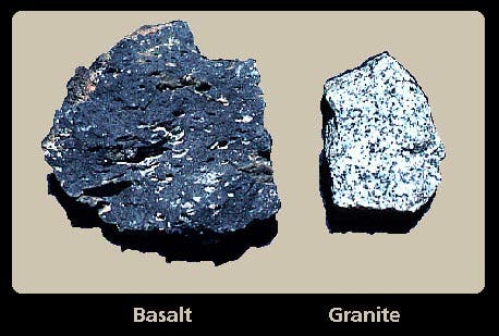 Basalt and Granite. Credits: Rice University.