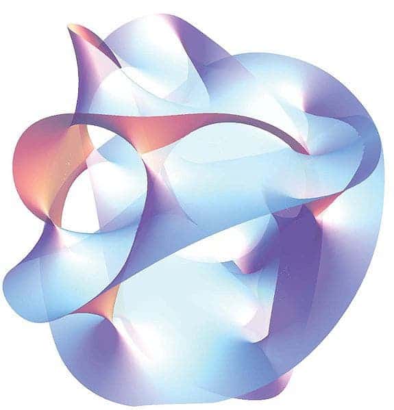 The Calabi–Yau manifold, a special type of manifold that is used in String Theory. Via Wikipedia.