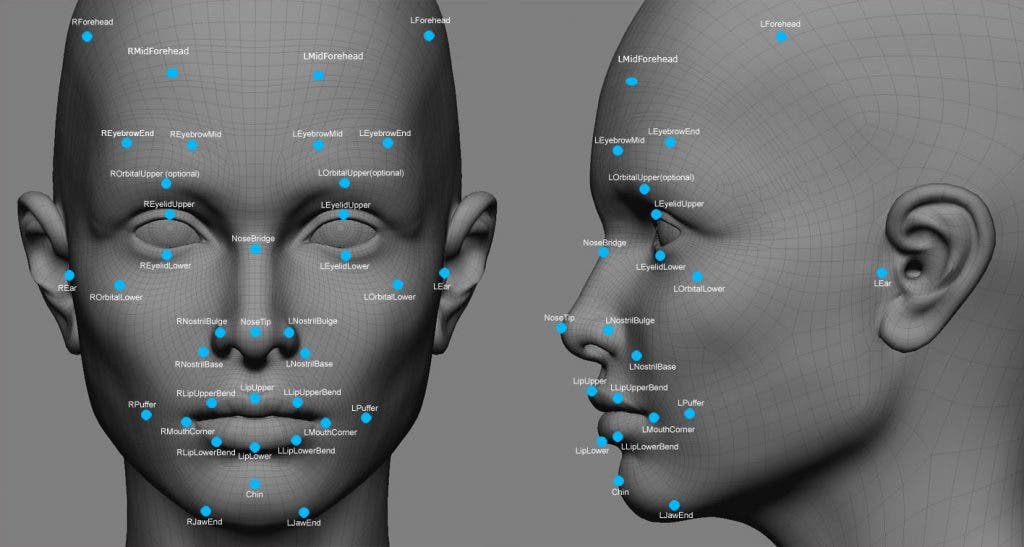 Key face recognition point data. Photo: endthelie.com