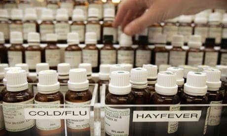 Homeopathic remedies are no better than a placebo. Photograph: Peter Macdiarmid/Getty Images
