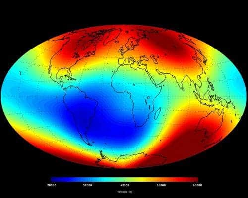 June 2014 magnetic field. Credit: ESA/DTU Space