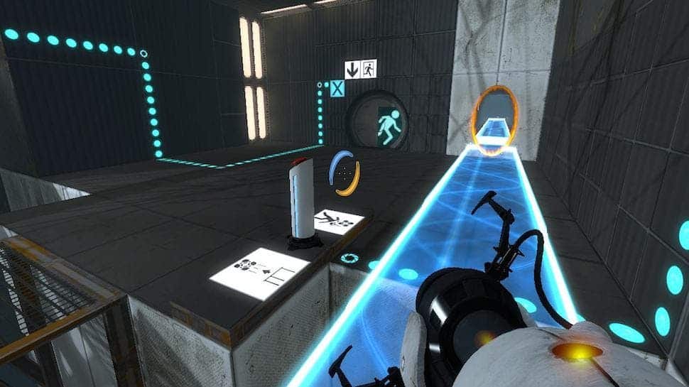 Portal 2 is all about solving puzzles. Image via Nerdist, takem from the game.