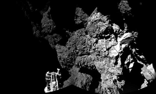 First image from the surface of Comet 67P/Churyumov-Gerasimenko from the Rosetta million’s lander Philae Photograph: ESA/Rosetta/Philae/CIVA/Photograph: ESA/Rosetta/Philae/CIVA