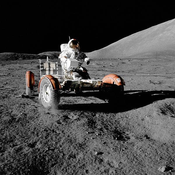 The Apollo 17 Roving vehicle. Image via Wiki Commons.