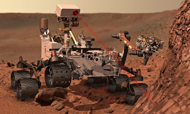 Computer-generated image of Curiosity on Mars. Image credits: NASA/JPL.