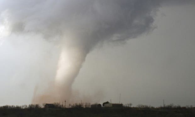A tornado in Brisco County, Texas. The birds didn’t appear to have used changes in pressure, wind speed or precipitation to warn them of the approaching storm. Photograph: Reed Timmer/Jim Reed Photography/Corbis