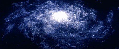 galaxies GIF illustrating a science fact