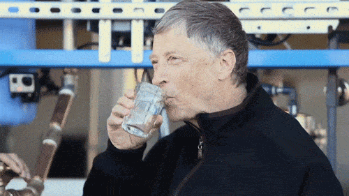 Bill Gates drinking water