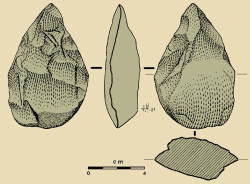 Typical oldowan stone tool. Image: Wikimedia Commons