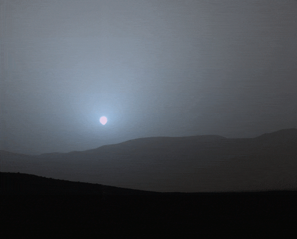 Mars blue sunset