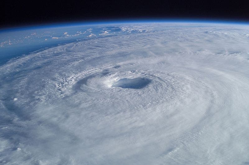 Hurricane Isabel, as seen from the International Space Station in September 2003. Image via Wikipedia.