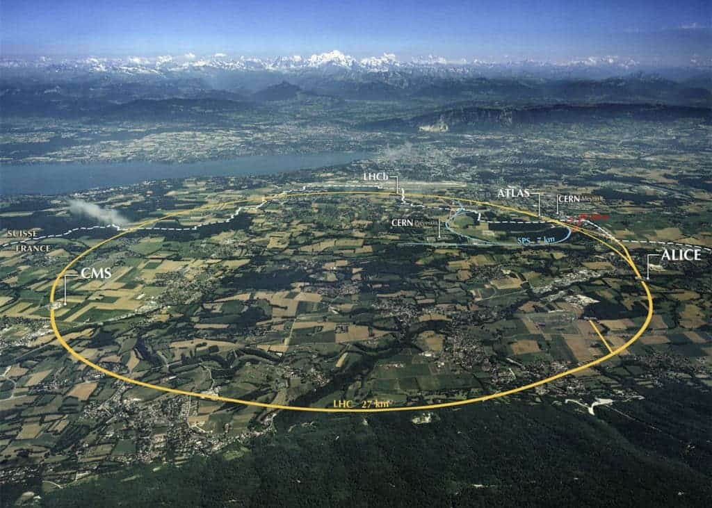 Aerial view of the LHC at CERN. Image: CERN