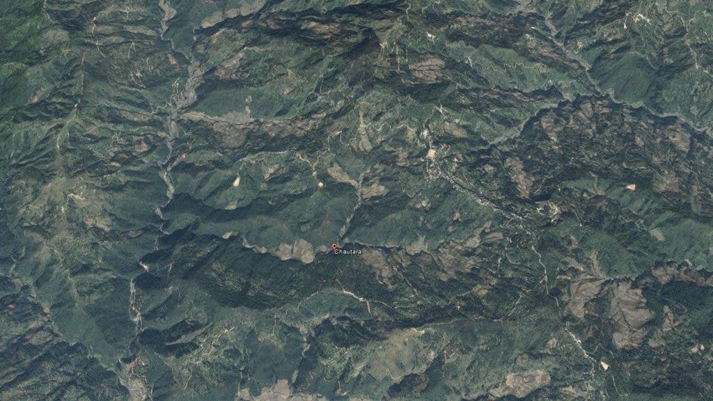 Chautara, as seen on Google Earth.