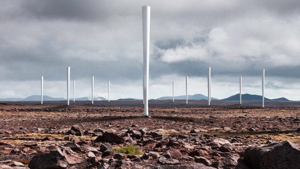 These wind turbines harness oscillations made by vortices instead of rotary movement. Image: Vortex Bladeless
