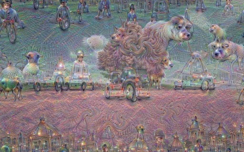 What the heck is this?  This just how a computer "dreams", of course. Image:  Google Research