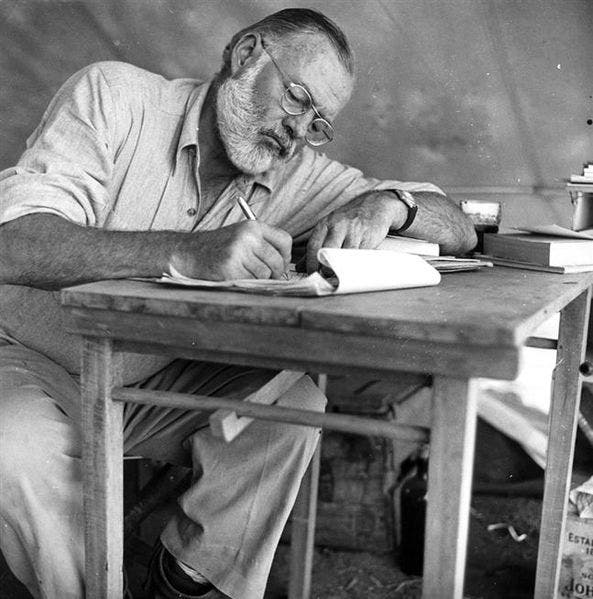 Hemingway writing