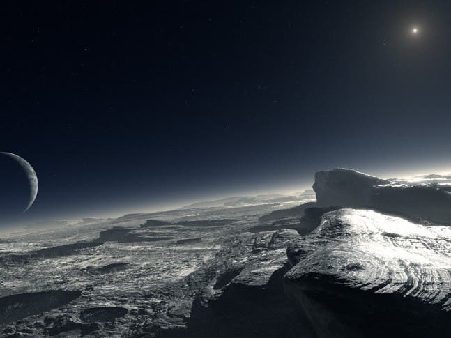 Artistic representation of Pluto's ice. Image via Space Flight Insider.