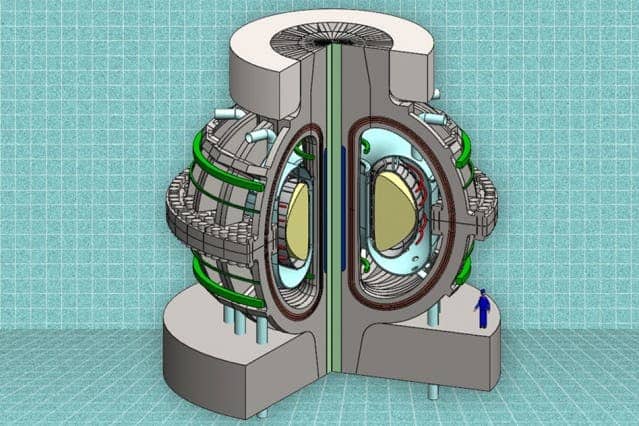 A cutaway view of the proposed ARC reactor. Thanks to powerful new magnet technology, the much smaller, less-expensive ARC reactor would deliver the same power output as a much larger reactor.
Illustration credits to the MIT ARC team