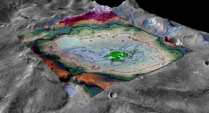 This is a perspective rendering of the Martian chloride deposit.
Credit: LASP / Brian Hynek