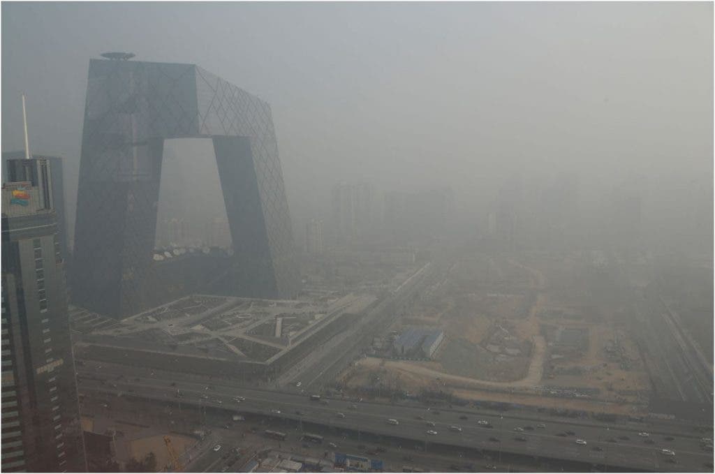 Smog in Beijing. Image via City Lab.