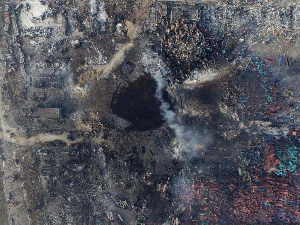 Tianjin explosion crater