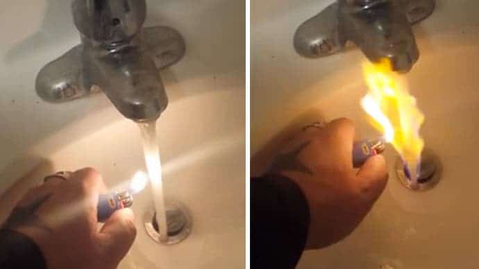A video made by a man from North Dakota shows him cautiously holding a lighter up against the stream of water coming out of his tap, prompting large flames to rise up into the faucet. Various homes around the United States have raised flags along the years to authorities showing how their groundwater got contaminated by nearby fracking sites.