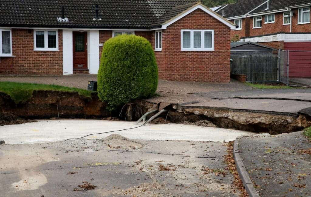 The sinkhole opening up in St. Albans might not be an isolated event.  Image via Local Government (UK).
