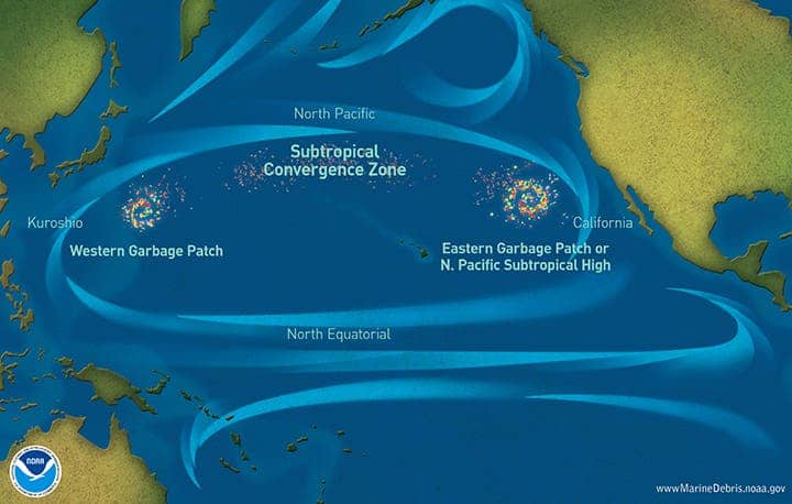 Marine debris accumulation locations in the North Pacific Ocean. (NOAA Marine Debris Program)