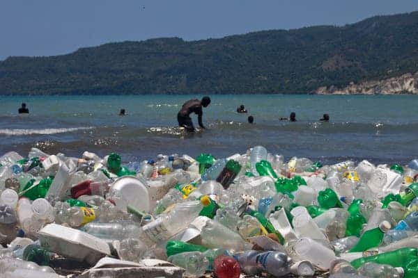 Plastic pollution in Haiti.