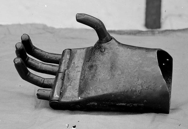 Berlichingen's first iron hand (circa 1504). Image: Wikimedia Commons