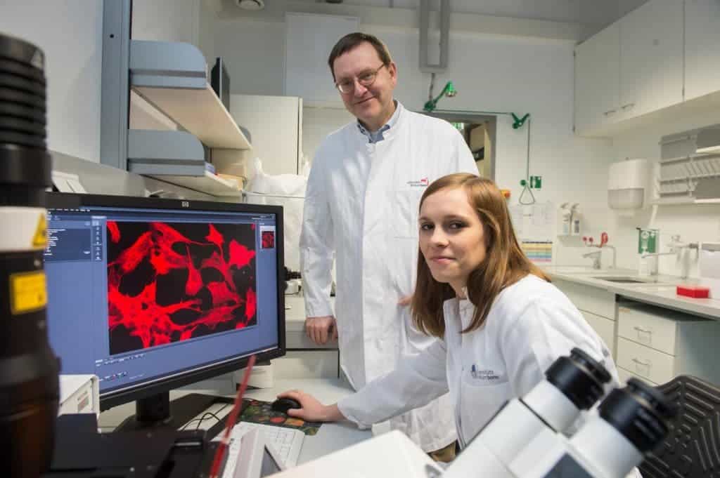 Prof. Dr. Alexander Pfeifer and Katarina Klepac from the Institute of Pharmacology and Toxicology at University of Bonn.
Image credits Barbara Frommann/Uni Bonn