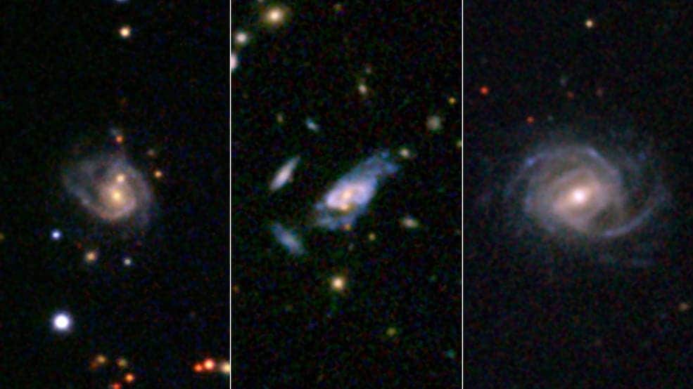 Three examples of super spirals are presented here in images taken by the Sloan Digital Sky Survey.
Credits: SDSS