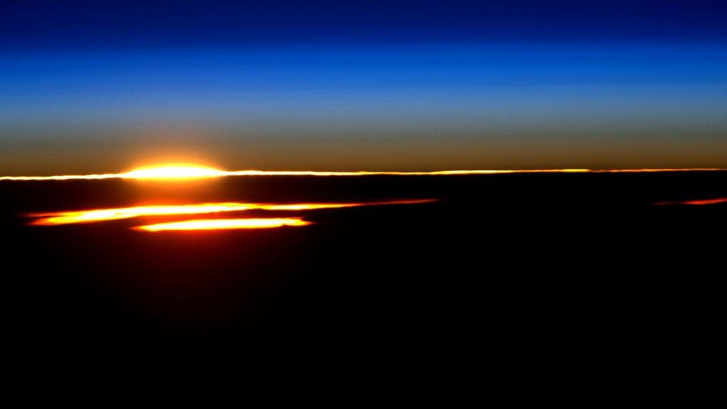 Astronaut Scott Kelly posted this photo taken from the International Space Station to Twitter on Feb. 27, 2016 with the caption, “Of all the sunrises I’ve seen on my #YearInSpace, this was one of the best! One of the last too. Headed home soon.”