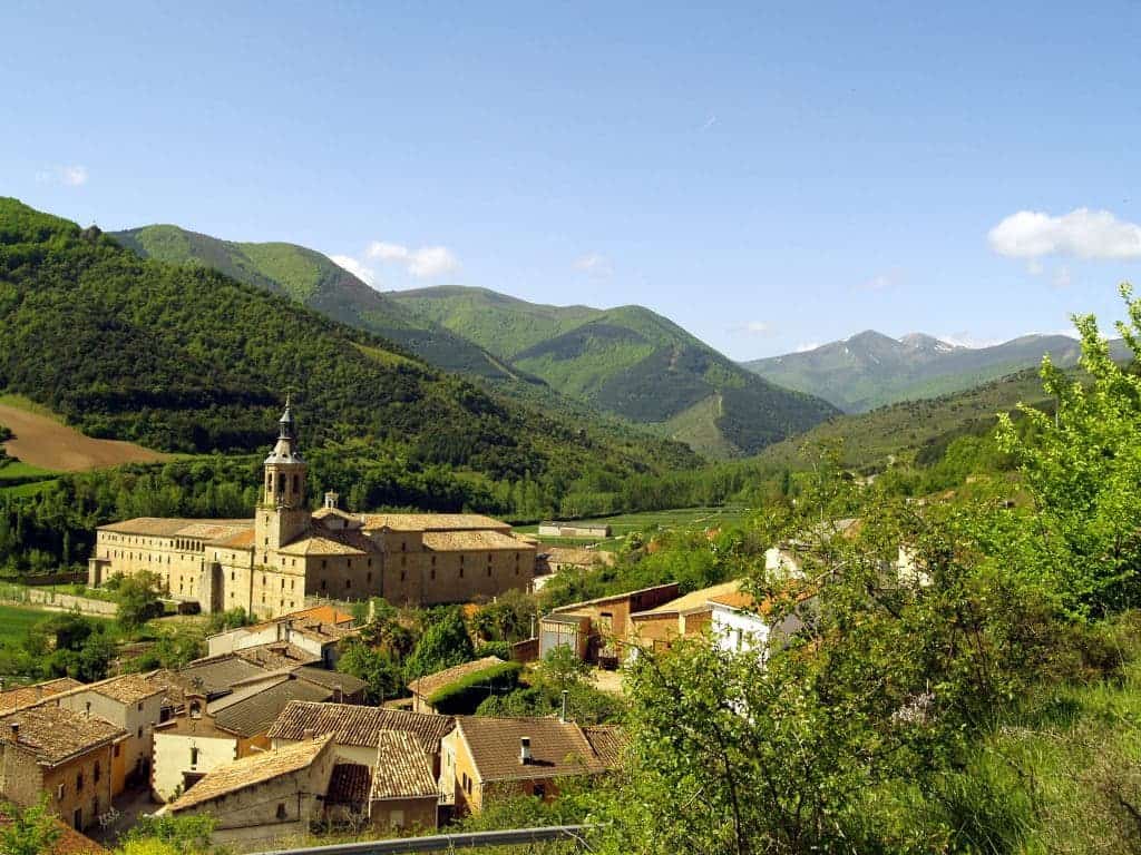 Spain: Monasterios de San Millán de Yuso is a monastery village in La Rioja area in Spain. Millions of years ago, this was a wet plain and dinosaur tracks can be found in several areas in the mountains.