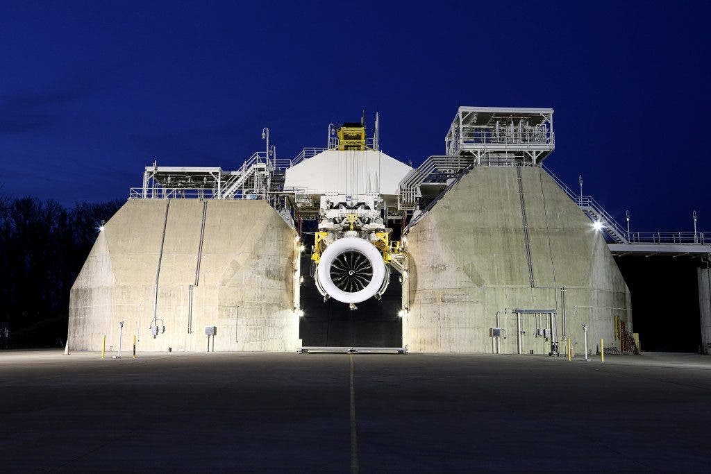 The GE9X on a test bed in Ohio. Credit: GE Aviation 