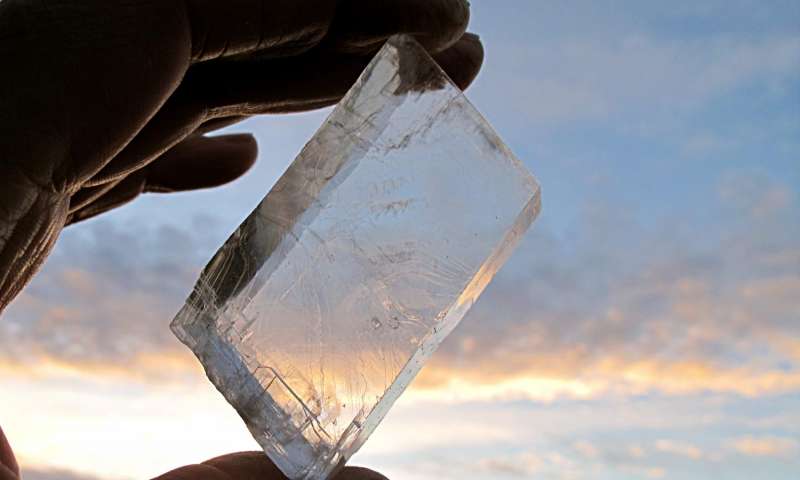 Vikings might have used sunstone to navigate the oceans when the sun and stars were hidden by clouds. Credit: ArniEin/Wikipedia/CC BY-SA 3.0
